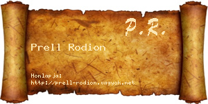 Prell Rodion névjegykártya